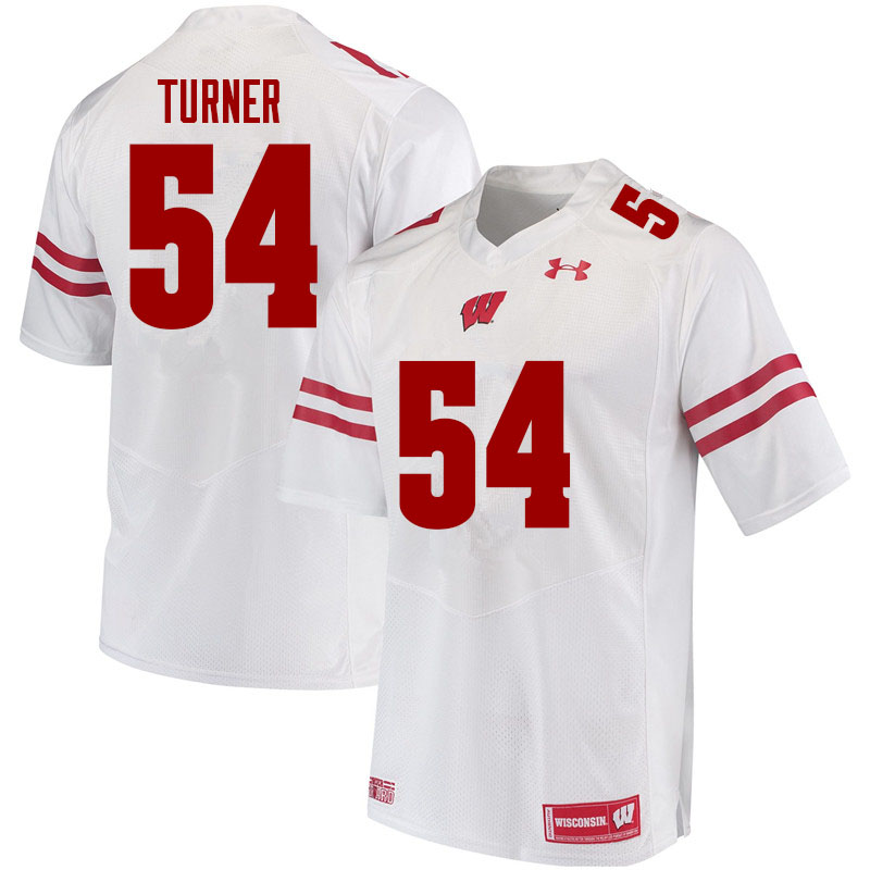 Wisconsin Badgers Men's #54 Jordan Turner NCAA Under Armour Authentic White College Stitched Football Jersey OU40D21YC